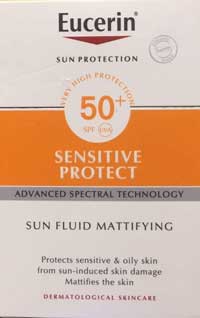 El mejor protector solar para pieles grasas - Eucerin Sun Fluid matificante SPF 50 +